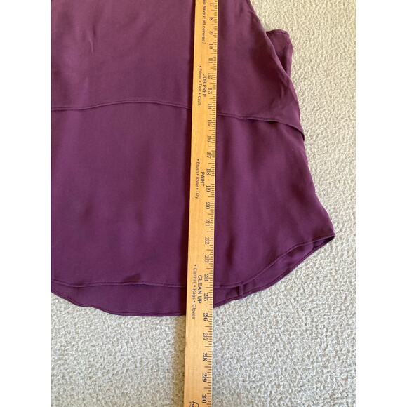 Theory Tank Top Large Silk Sleeveless Layer Purple Round Neck Luxury Classic L - Picture 11 of 13